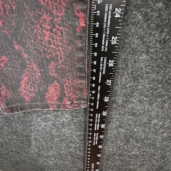 Paige Jeans Women's 31 Red Black Snakeskin Print Hoxton Ultra Skinny Pants USA - Picture 6 of 9